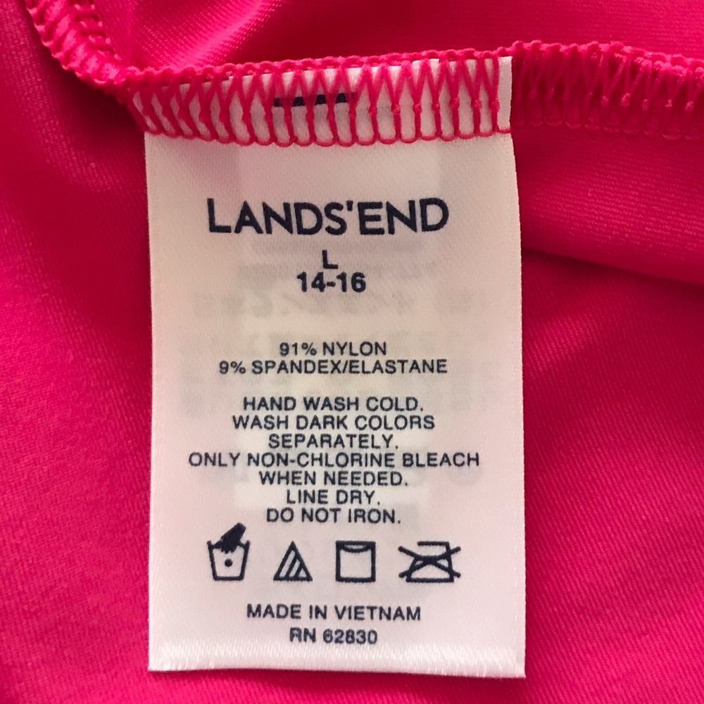🌟HP🌟NWOT Land’s End Hot Pink Rash Guard - Picture 6 of 6